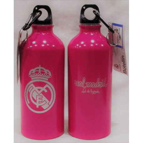 Botella oficial Real Madrid rosa, Real botella aluminio osa