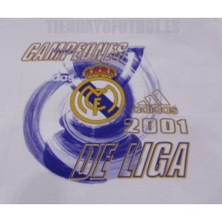 Camiseta blanca Real Madrid Campeon Liga 2001"Adidas "