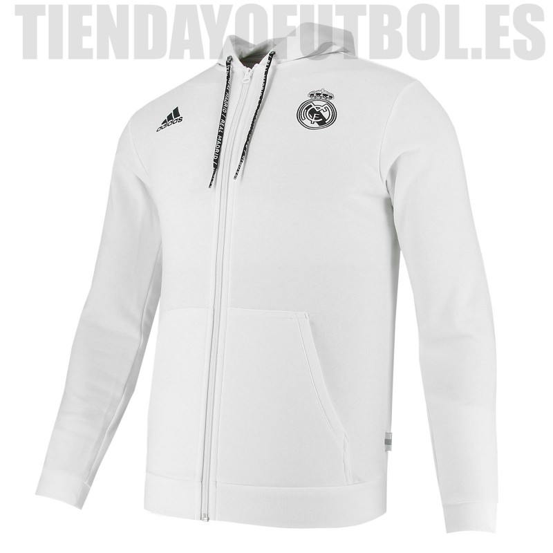 Real Sudadera capucha oficial l, Real Madrid chaqueta blanca