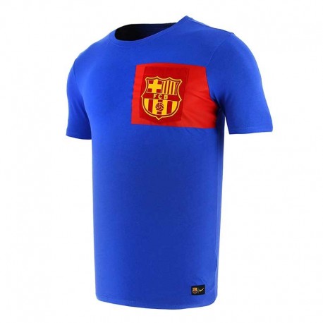 Camiseta oficial Nike FC Barcelona algodón azul .