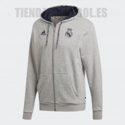 Sudadera /Chaqueta oficial con capucha Real Madrid CF gris Adidas