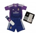 Mini Kit portero oficial Real Madrid CF. morado Adidas