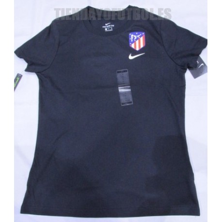 Camiseta oficial algodón mujer Atlético de Madrid, negra , 2019/20 Nike