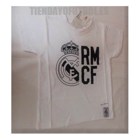Camiseta oficial Jr. blanco Real Madrid CF algodón