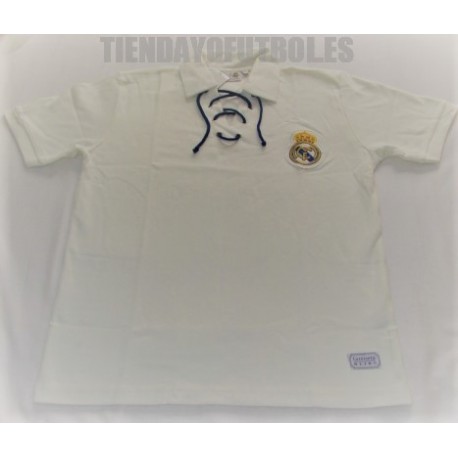 Camiseta retro oficial Algodón Real | Camiseta tipo polo paseo Real Madrid Algodón