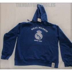 Sudadera azul Junior oficial Real Madrid con capucha