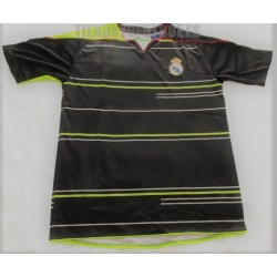 Camiseta Oficial paseo negra con rayas fluor Real Madrid CF
