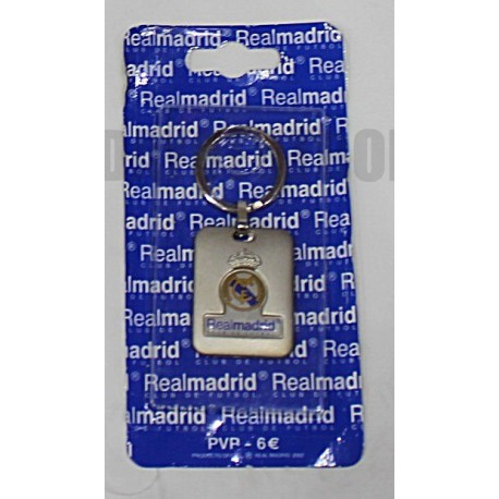 Llavero plateado Real Madrid CF Rectangular