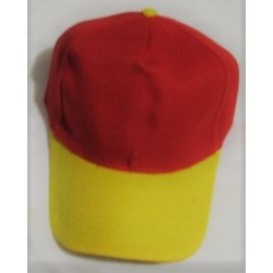 Gorra sin escudo roja con amarillo