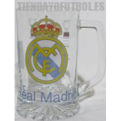 Jarra cerveza pequeña de cristal oficial Real Madrid CF