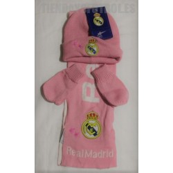 Bufanda ,gorro y manopla" rosa" Real Madrid , bebe