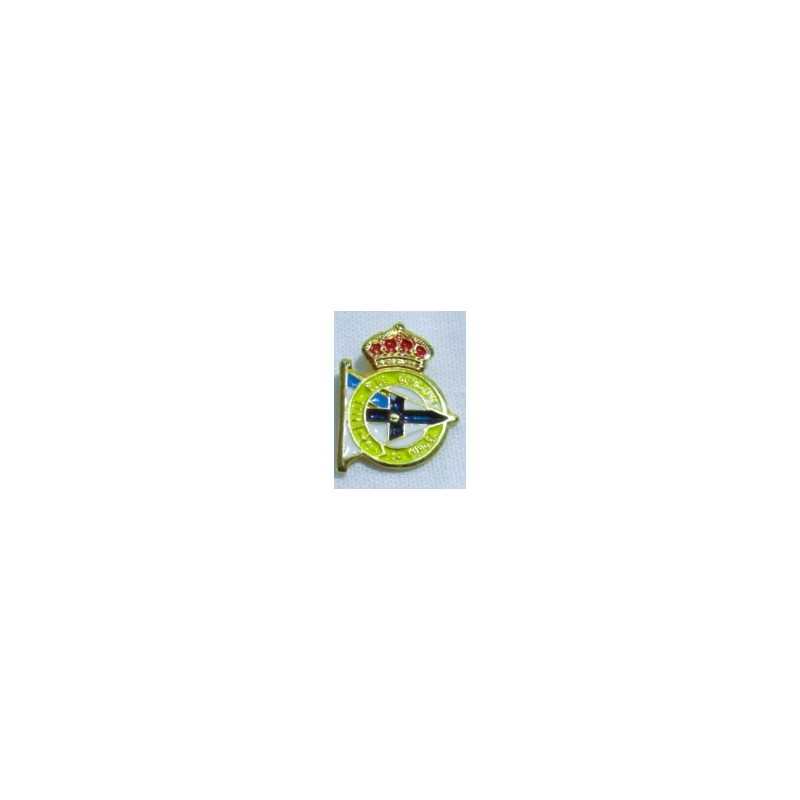 Pin escudo Deportivo de la Coruña broche dorado esmalte colores