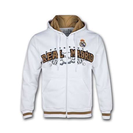 Real Sudadera capucha oficial l  Real Madrid chaqueta blanca