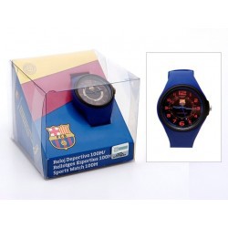 Reloj de pulsera digital infantil del FC Barcelona, correa Azul