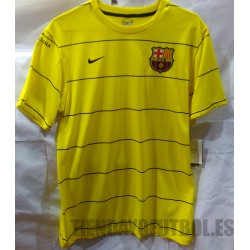 Camiseta Entrenamiento. FC Barcelona Nike Amarilla rayada 