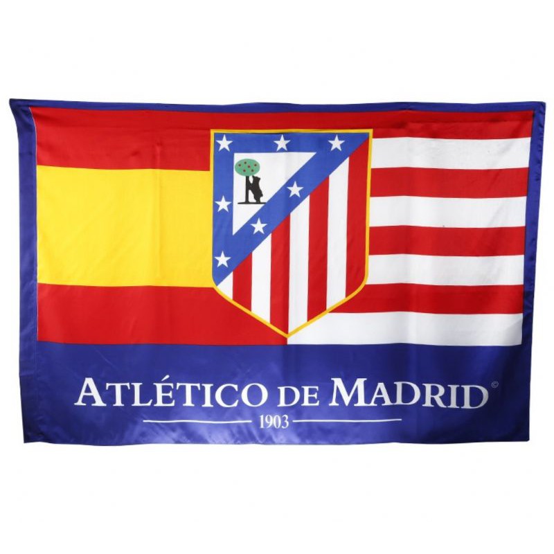 Bandera rojiblanca Atletico de Madrid, bandera At Madrid de raso, bandera  atm blanca rojo