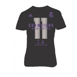 Camiseta oficial negra Real Madrid La Undècima 2016 Champions league "Adidas ".