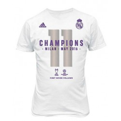 Camiseta oficial Junior blanca Real Madrid La Undècima Champions league "Adidas "