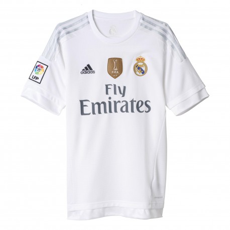 enviar Sillón libertad Camiseta Real Madrid niño 2015/16 | Camiseta Adidas Niño blanca Real 2015/16  | real madrid camiseta 2015/16 Jr.