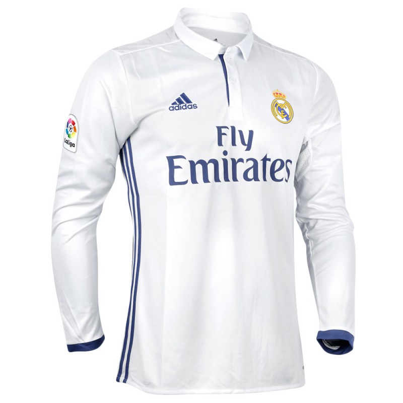 Ecología concepto Médico Camiseta OFICIAL Real Madrid CF. manga larga | Camiseta blanca manga larga  RM CF 2016/17| | Camiseta Real Madrid Manga larga