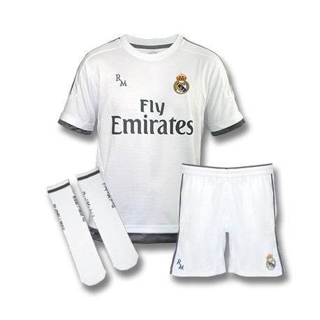 Kit 1ª Jr. /conjunto niño/a 2015-16 Real Madrid CF 