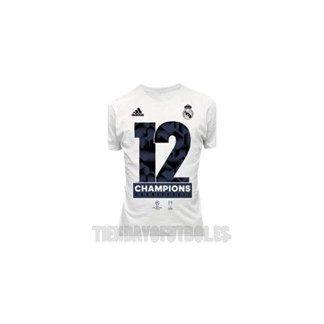 Camiseta OFICIAL blanca Jr. Real Madrid La Duodècima 2017 Champions league "Adidas "