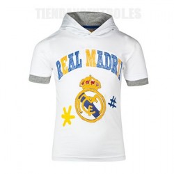 Real Madrid Camiseta Algodón niño blanca con capucha