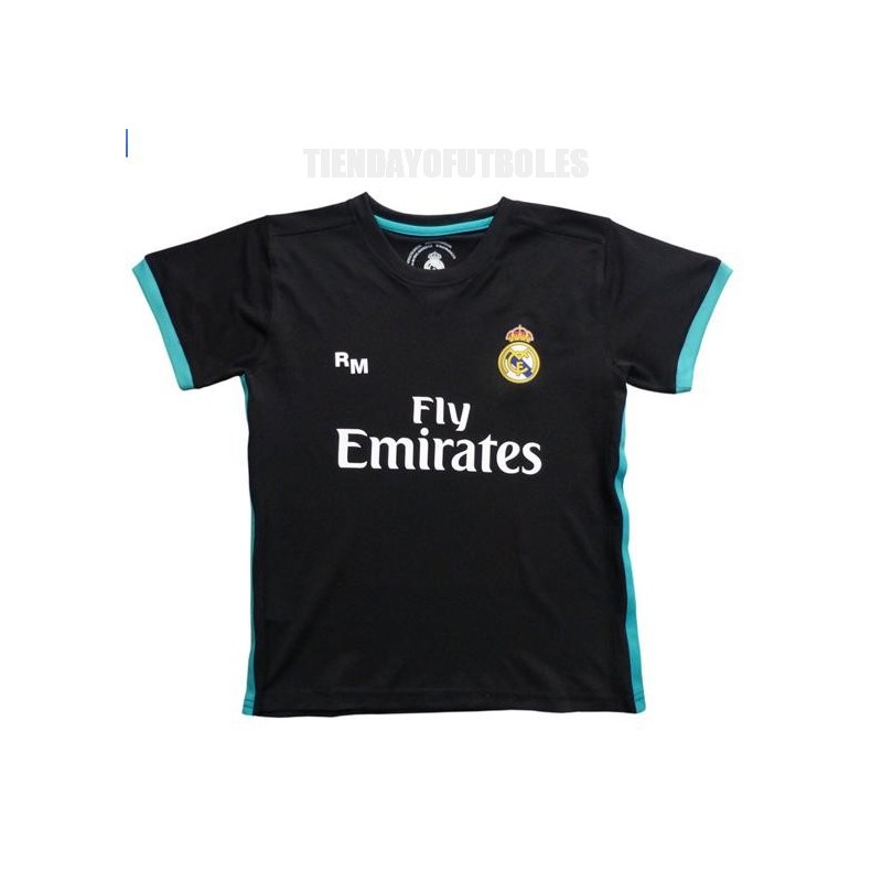 fuego Campo de minas Articulación Fútbol Camiseta oficial negra Real Madrid niño/a | Real Madrid camiseta  fútbol | Camiseta fútbol Reall negra