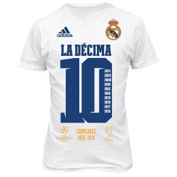 Camiseta blanca Real Madrid La Dècima Champions league "Adidas "