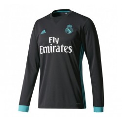 Camiseta oficial negra Real Madrid CF 2ª equipación manga larga 2017/18 . Adidas .