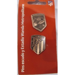 Pack Pin oficial Atletico de Madrid Escudo y Wanda